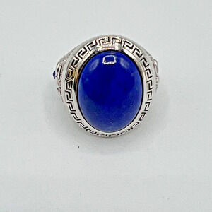 Estate ALDO ORTA 925 Sterling Silver Lapis Dome Ring Size 10